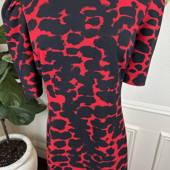 DKNY Leopard Print A-line 3/4 Sleeve Dress – Size 12 - Picture 5 of 14
